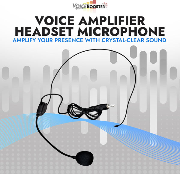 Headset Microphone Lightweight Adjustable Boom Mic with Feedback Control - 3.5Mm Plug for Voice Amplifiers for Public Speaking, Classroom