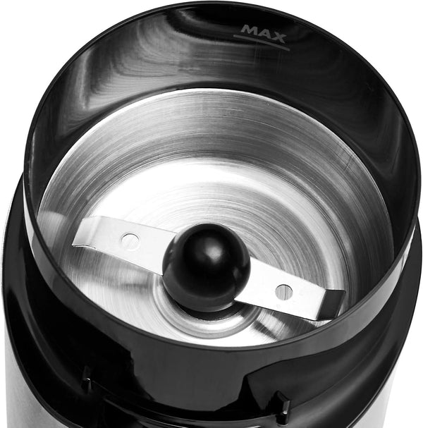 Amazon Basics Electric Coffee Grinder for Home Use, Spice Grinder for Coffee Beans, Herbs, Spices, Grains, Nuts, with Heavy-Duty Stainless Steel