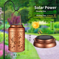 Solar Lantern Outdoor Hanging Lights Christmas Birthday Gifts for Women Mom and Grandma Butterfly Flower Metal Garden Decor outside Waterproof LED