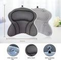 Bath Pillow - Ergonomic Bath Pillows for Tub Neck and Back Support, Bathtub Pillow with Powerful Suction Cups, Quick Dry & Ultra Soft 4D Mesh Tub