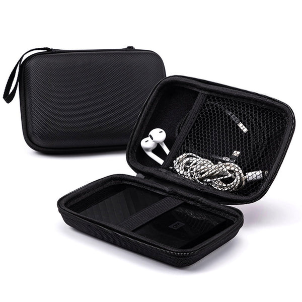 External Hard Drive Portable Carrying Case Digital Gadget Case Waterproof Black