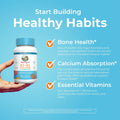 Maryruth Organics Calcium with Vitamin D & Vitamin K2, 2 Month Supply, Calcium Supplement Supports Bone Health & Joint Support, with Vitamins D3
