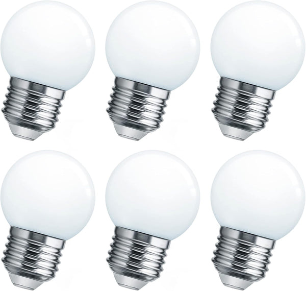Flaspar LED Night Light Bulb, Globe Small LED Light Bulbs 15W Equivalent, E26 Medium Screw Base Bathroom Vanity Porch Outdoor String Light Bulbs 6