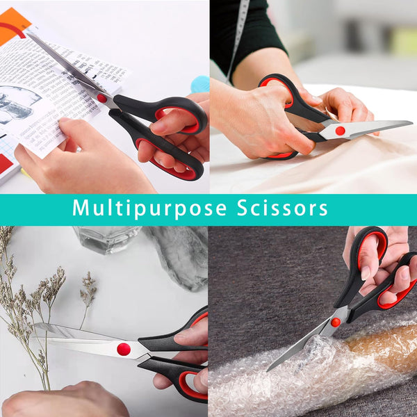 Scissors, 2 Pack 7.5 Inch Scissors for Office and Home, Scissor All Purpose for School Fabric Craft Supplies Use