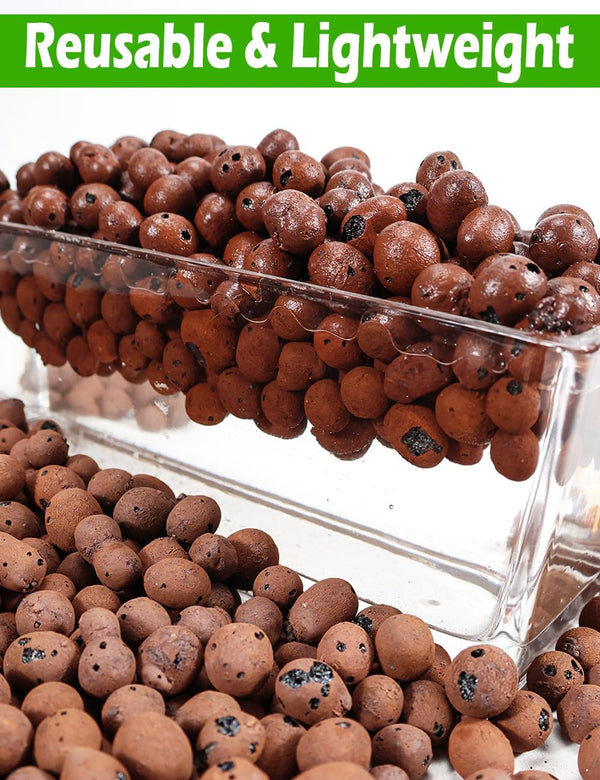 TOYPOPOR Leca Clay Pebbles for Plants, (3 Quarts) Leca Balls, Lightweight Clay Ball, Potting Mix, Grow Media Used for Drainage, Decoration,