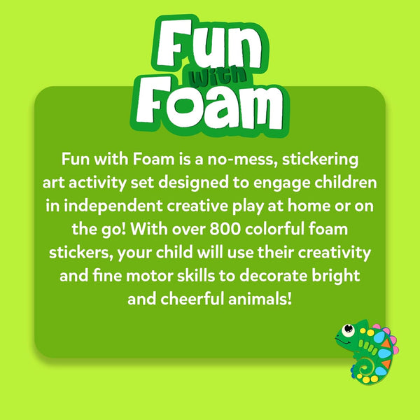 Skillmatics Foam Sticker Art Activity - Animals, Mess-Free Fun for Kids, 800+ 3D Foam Stickers, DIY Felt Craft Kits, Gifts for Boys & Girls Ages