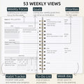 Undated Weekly and Monthly Planner Spiral Bound- Weekly Goals Planner Notebook, Weekly to Do List, Habit Tracker Journal, Academic, Aesthetic,