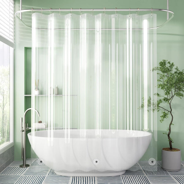 Amazerbath Shower Curtain Liner, 72X72 Clear Shower Curtain Liner, Waterproof Plastic Shower Liner, Cute Lightweight PEVA Shower Curtain for