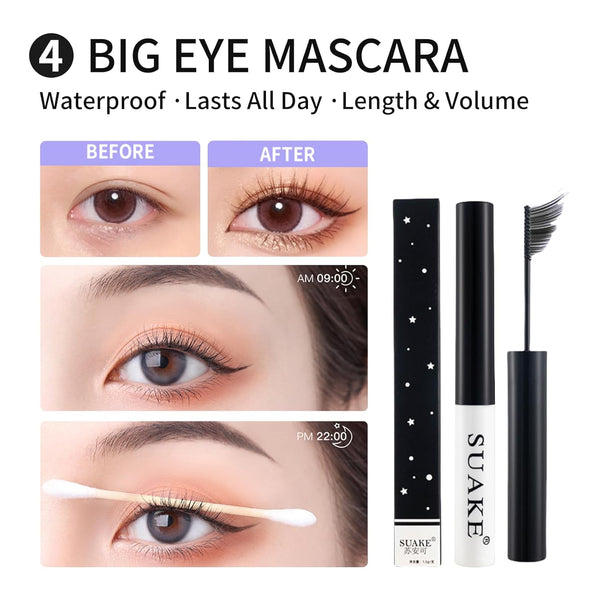 All in One Makeup Kit for Girls - 16 Colors Naked Eyeshadow Palette, 3Pcs Makeup Brushes, Waterproof Eyeliner Pencil, Eyebrow Powder,Eyebrow