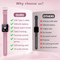 Kids Smart Watch Gift for Girls Age 5-12, 32 Games HD Touch Screen Watches with Video Camera Music Player Pedometer Flashlight 12/24 Hr