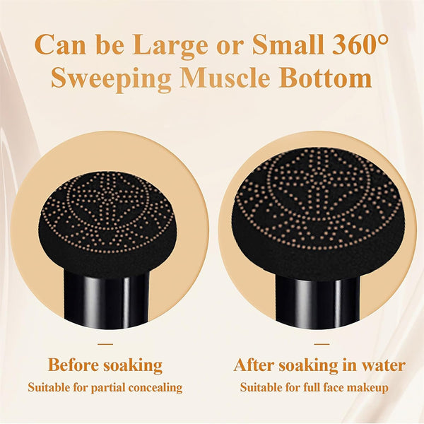 Mushroom Head Air Cushion CC Cream - BB Cream Face Makeup Foundation for Mature Skin Moisturizing Concealer Brighten Long-Lasting, Even Skin Tone