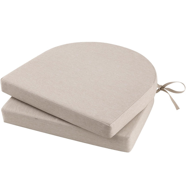 Topotdor Outdoor Chair Cushions Set of 2, Waterproof Patio Chair Cushions for Outdoor Furniture, round Corner Seat Chair Pads with Ties for Patio