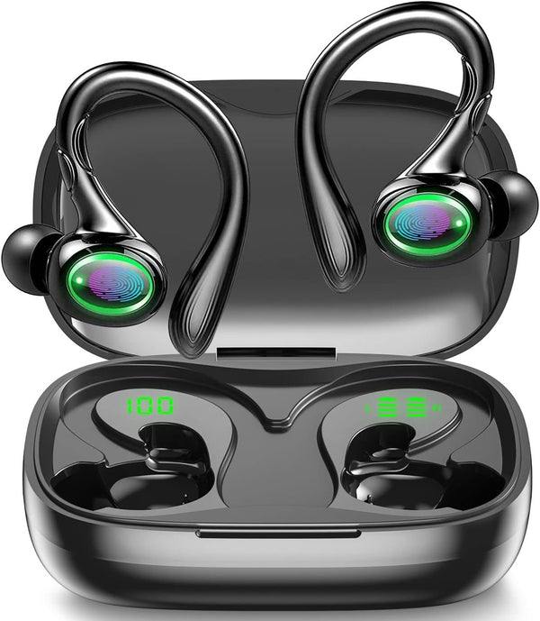 Wireless Earbuds, 60H Playback Bluetooth 5.3 Headphones,Noise Cancelling Wireless Headphones with LED Battery Display, Mics Clear Call, IPX7