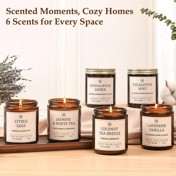 Scented Candles Gift Set, 4 Pack Aromatherapy Candles, Stress Relief Gifts for Women, up to 120H Burning, Candles for Home Scented, Ideal for