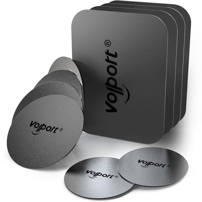 Volport Metal Plate for Phone Magnet, 10 Pack Magicplate with 3M Adhesive Replacement for Magnetic Phone Car Mount Holder & Cradle & Stand
