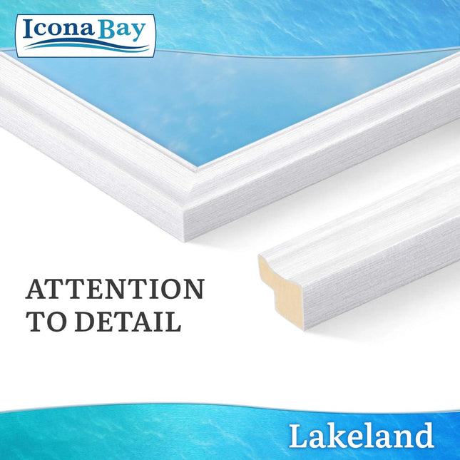 Icona Bay 4X6 White Picture Frame - Contemporary Photo Frame 4 X 6 - Composite Wood Frame for Walls or Tabletop - Lakela