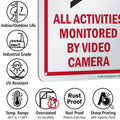 Smartsign 10 X 7 Inch âNotice - All Activities Monitored by Video Cameraâ Metal Sign, 40 Mil Laminated Rustproof Aluminum, Red, Black and White,
