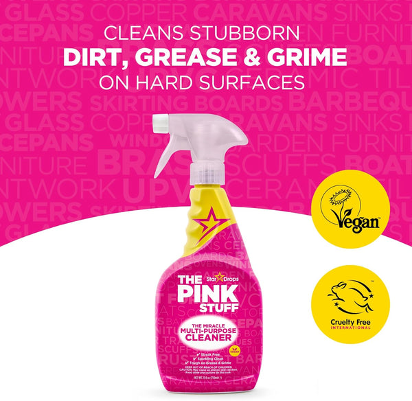 Stardrops - the Pink Stuff - the Miracle Multi-Purpose Cleaning Spray 750Ml 3-Pack Bundle (3 Multi-Purpose Spray)