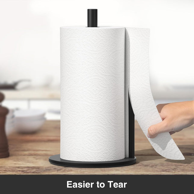 Paper Towel Holder Black Kitchen Roll Holder, Premium Stainless Steel Paper Towel Holder for Kitchen Roll Organize, Coun