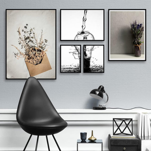 6 Sets 8X12 Picture Frame, Frames for 8 X 12 Canvas Collage Photo Poster Certificate Wall Gallery, High Transparent Horizontal Vertical Black 8 by