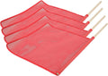 Mytee Products Red Safety Flags for Trucks with Dowel, DOT Compliant - 18 Inch X 18 Inch High Visibility Vinyl Mesh Warning Flags, 4 Pack
