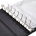 7-Ring Business Check Binder for Checkbooks Organization, Financial Records, Personal and Corporate Use, Black Faux Leather Folder for 600 Checks