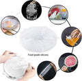 Silicone Stretch Lids, Durable & Eco-Friendly Elastic Lids Reusable Heat Resistant Various Sizes Cover for Bowl(White-6Pack)