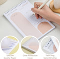 Daily Planner to Do List Notepad 60 Undated Pages,Apricot,Twin-Ring Spiral Bindling 6X9 Inch Desktop Daily Planning Notepad with Protective