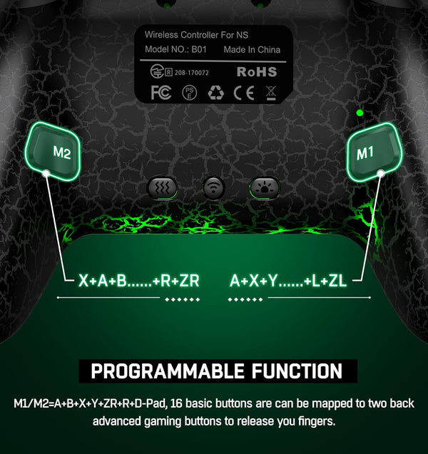 Programmable Switch Controller with Wireless USB Receiver for Nintendo Switch/Lite/Oled, Wireless Switch Controllers with a Mouse Touch Feeling