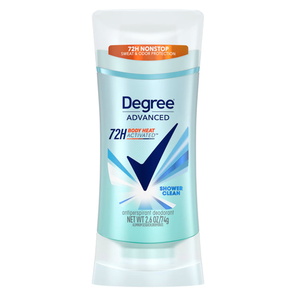 Degree Advanced Protection Antiperspirant Deodorant Shower Clean for 72-Hour Sweat & Odor Control for Women, with Body Heat Activated Technology,