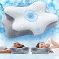 Cervical Neck Pillow for Pain Relief Sleeping, Neck Support Pillows for Sleeping with Cooling Pillowcase, Ergonomic Memory Foam Pillows, Contour