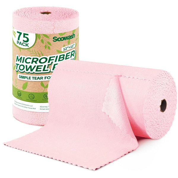 Microfiber Cleaning Cloths Roll 75 Pack 11.8" X 11.8" Reusable Paper Towels Washable Lint Free Quick Dry Ultra Absorbent Scratch Free Tear Away