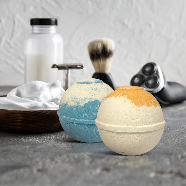 Organic Bath Bombs Gift Set for Men - Vegan Natural Ingredients - Absolutely Safe for Men - Relaxing Epsom, Himalayan, Dead Sea Salts & Essential