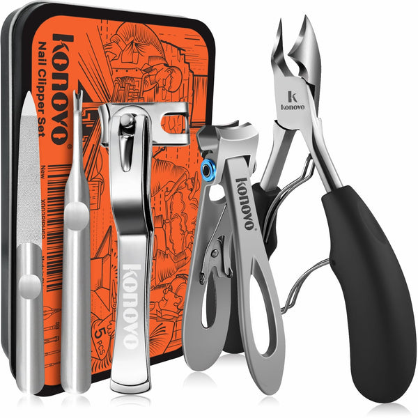 Konovo Toenail Clippers for Seniors Thick Toenails, Toe Nail Clippers Adult Thick Nails Long Handle 16Mm Wide Jaw Opening Nail Clippers Heavy Duty