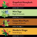 Choice Organic Teas Sipping Box Tea Sampler, Variety Gift Box, 32 Total Tea Bags, 8 Flavors, Caffeinated and Caffeine-Free Teas, Sustainably