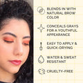 Elizabeth Mott Eyebrow Gel Makeup â Queen of the Fill Brow Tint & Volumizing Filler & Setter â Water-Resistant, Long-Lasting â Covers Grays,