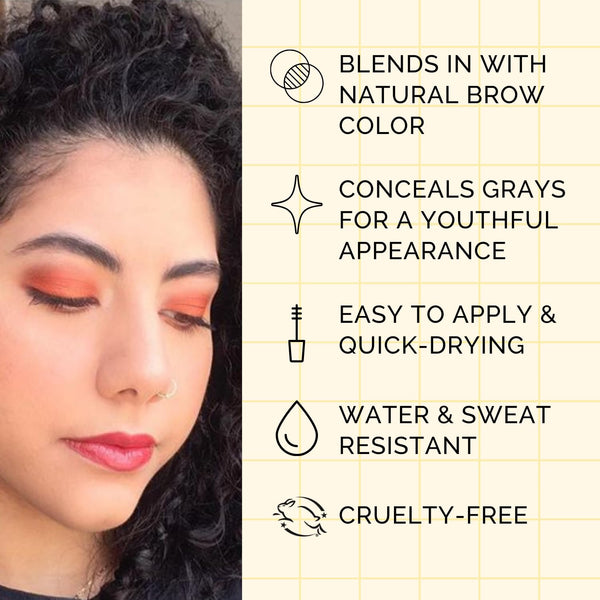 Elizabeth Mott Eyebrow Gel Makeup â Queen of the Fill Brow Tint & Volumizing Filler & Setter â Water-Resistant, Long-Lasting â Covers Grays,