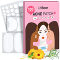 Litbear Large Acne Pimple Patches, 6 Sizes 100 Patches for Large Breakouts, Acne Patches for Face, Chin or Body, Acne Spot Treatment with Tea Tree