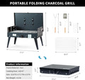 MASTER COOK Portable Charcoal Grill, Foldable BBQ Grill Kit Easy to Carry, Mini Tabletop Grill for Outdoor Camping, Patio and Picnic,