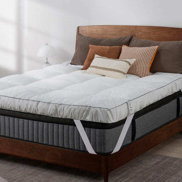 QUEEN ROSE Mattress Topper Queen, Extra Soft Pillow Top Mattress Topper Queen for Firm Bed, Thick Baffle Box Cooling Cloud-Like down Alternative