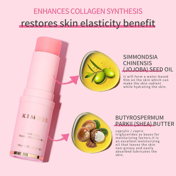 KIMUSE Hydrating Multi Balm Stick, All-In-One Hydrating Lip Balm Eye Cream Neck Cream Make up Base, Reduce Wrinkle & Moisturizing Moisturizer for