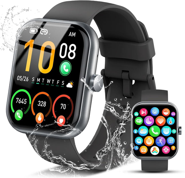 Smart Watch for Men Women, 1.96" Fitness Tracker Running Watch (Answer/Make Call), IP68 Waterproof, Pedometer, Sleep/Ste
