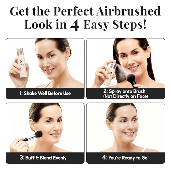 Magicminerals Airbrush Foundation by Jerome Alexander â 2Pc Set with Airbrush Foundation and Kabuki Brush - Spray Makeup with Anti-Aging