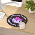 Funny Mouse Pad for Desk, Cute Office Decor for Women, Dumpster on Fire Small Mousepad with Non-Slip Rubber Base, This Is Fine round Computer