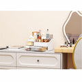 White Makeup Organizer with 3 Drawers, Large Capacity Plastic Cosmetic Storage for Dresser and Vanity, Ideal for Beauty, Perfume, Brushes,