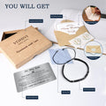 To My Son Bracelet from Mom,College Graduation Gifts for Son 2025,Morse Code Bracelets with Engraved Wallet Card,Adjustable Handmade Teens Boys