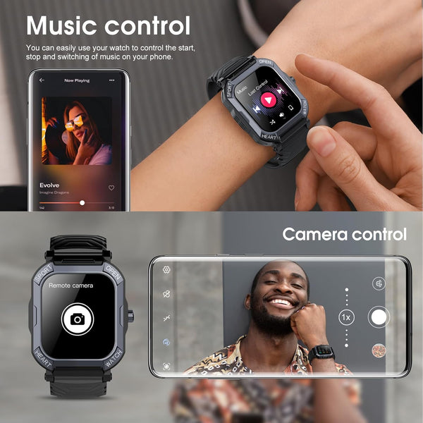 Smart Watch for Men Women (Answer/Make Call), 1.85â Fitness Watch, 113 Sports Modes Smartwatch with Heart Rate/Sleep Monitor, Pedometer, IP68