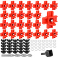 Chicken Water Nipples, 15 Pcs Horizontal Poultry Automatic Waterer Nipples for Bucket with 15 Pcs Ring Gaskets, 15 Pcs Wing Nuts, 9mm Drill Bit