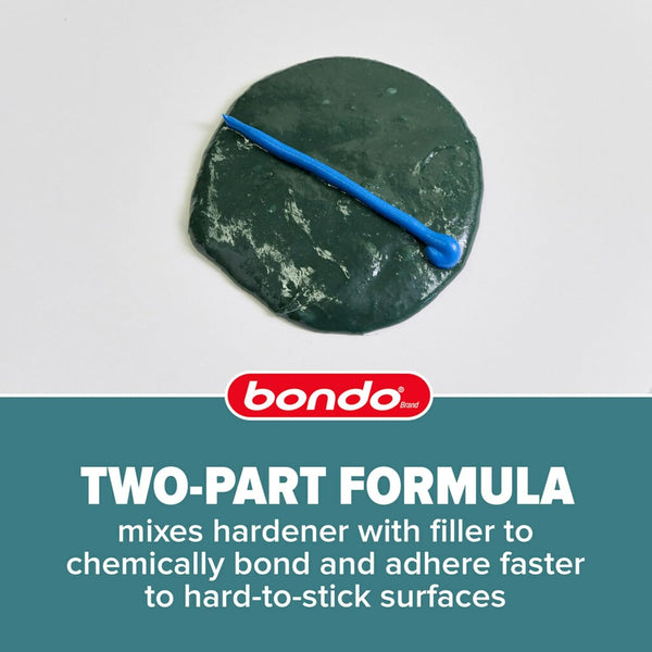 3M Bondo Short Strand Fiberglass Reinforced Filler 21 Oz (595.34 G) with Bondo Cream Hardener 0.5 Oz (14G), Repair Holes up to 0.5 IN, Waterproof