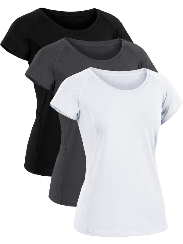 CADMUS Women'S Workout Shirts for Running Yoga Tee Shirts Dry Fit Pack of 3